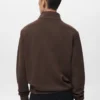 Sweat-shirt en coton coupe classique avec fermeture éclair