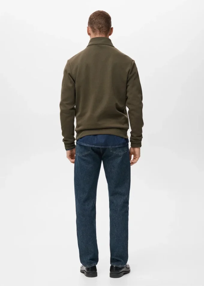 Sweat-shirt en coton coupe classique avec fermeture éclair