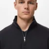 Sweat-shirt en coton coupe classique avec fermeture éclair