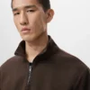 Sweat-shirt en coton coupe classique avec fermeture éclair
