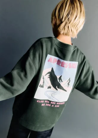 Sweat-shirt en coton imprimé