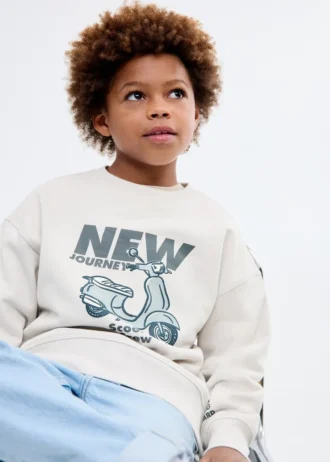Sweat-shirt en coton imprimé