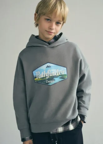 Sweat-shirt en coton imprimé