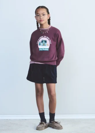 Sweat-shirt en coton imprimé