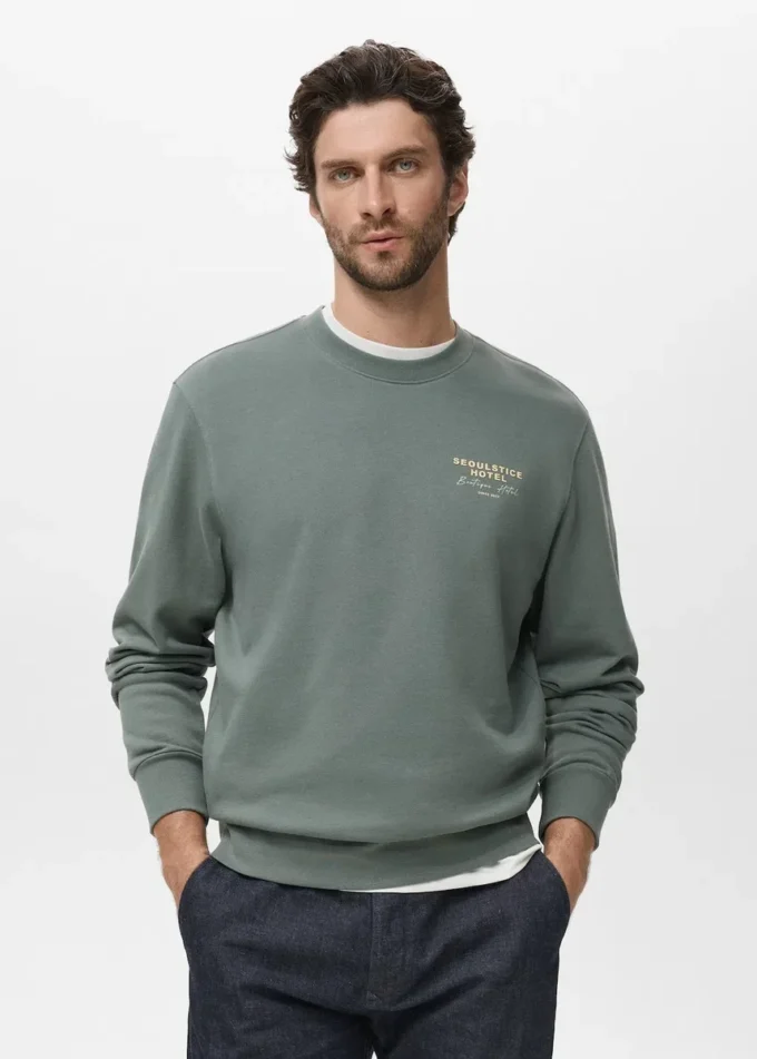 Sweat-shirt en coton imprimé