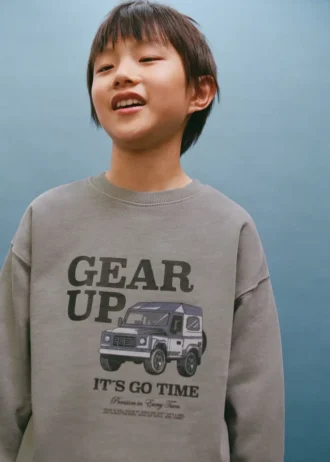 Sweat-shirt en coton imprimé