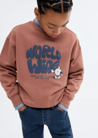 Sweat-shirt en coton imprimé