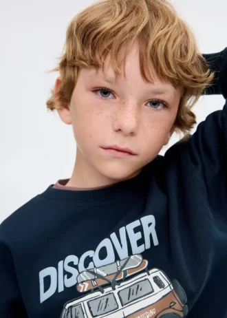 Sweat-shirt en coton imprimé