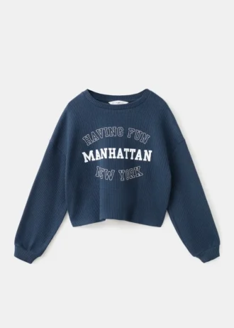 Sweat-shirt en coton imprimé