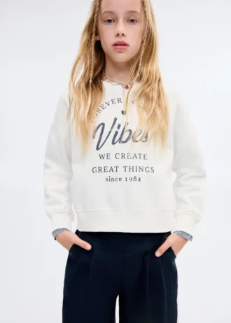 Sweat-shirt en coton imprimé
