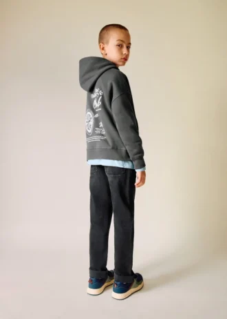 Sweat-shirt en coton imprimé