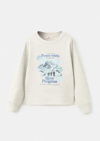 Sweat-shirt en coton imprimé