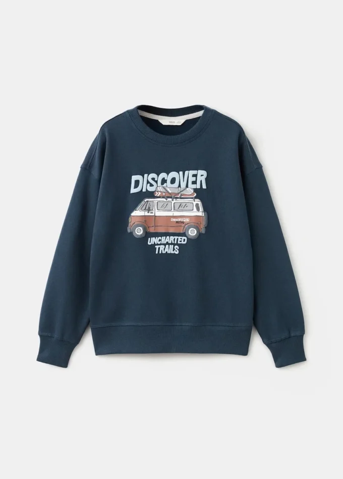 Sweat-shirt en coton imprimé