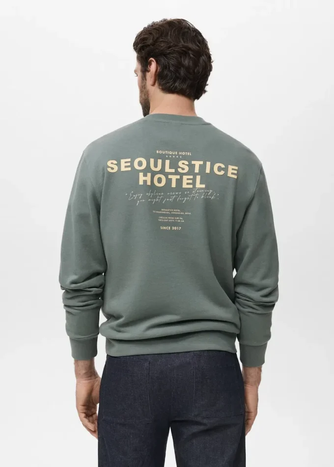Sweat-shirt en coton imprimé