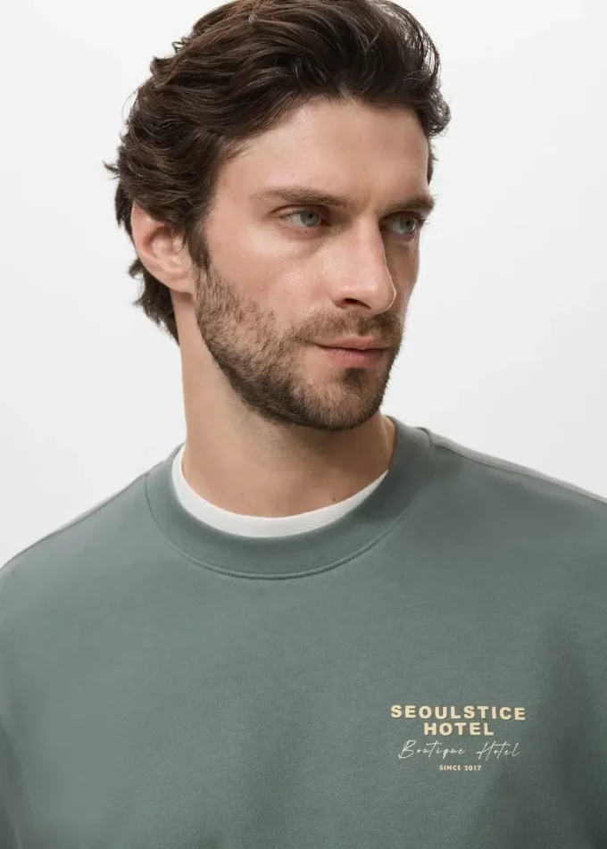 Sweat-shirt en coton imprimé