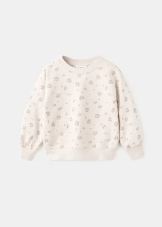 Sweat-shirt en coton imprimé léopard