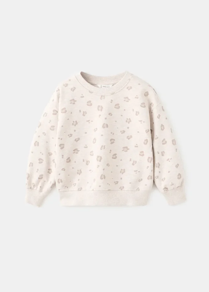 Sweat-shirt en coton imprimé léopard