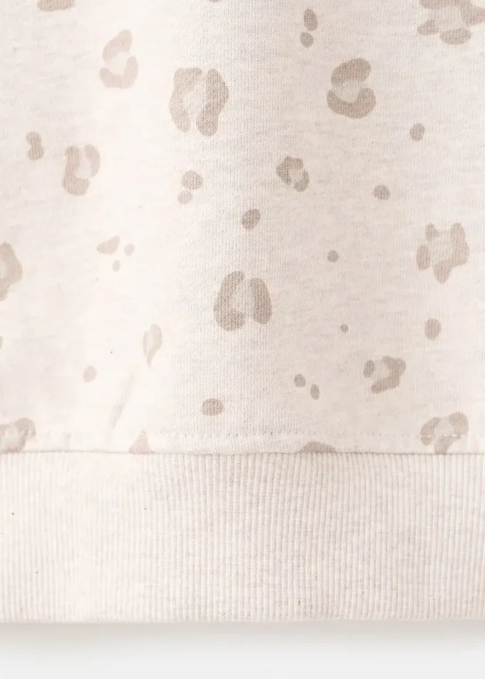 Sweat-shirt en coton imprimé léopard