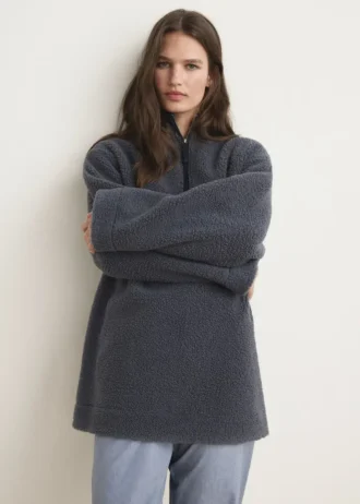 Sweat-shirt en molleton avec fermeture éclair