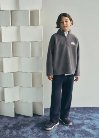 Sweat-shirt en polaire avec col Perkins