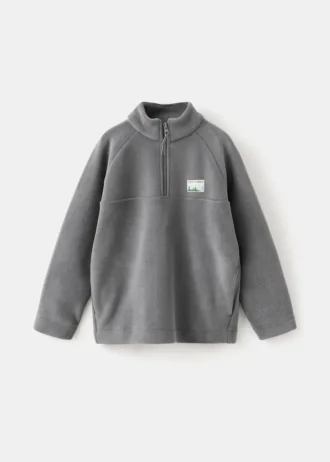 Sweat-shirt en polaire avec col Perkins