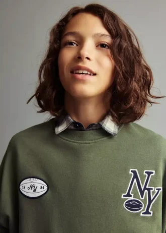 Sweat-shirt imprimé brodé