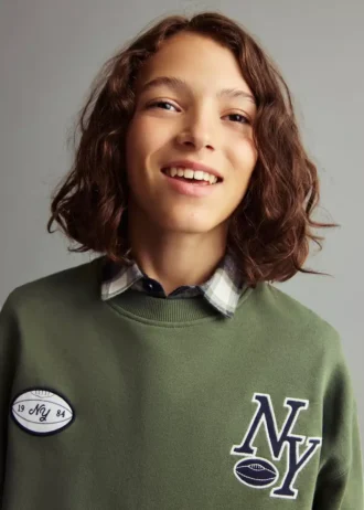 Sweat-shirt imprimé brodé