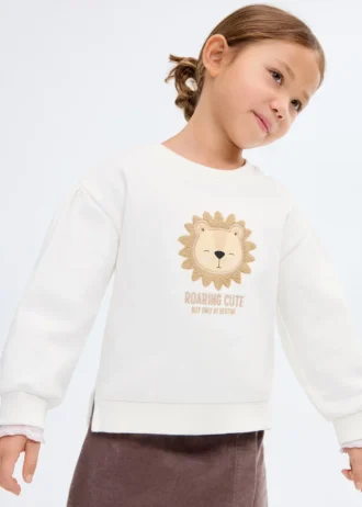 Sweat-shirt lion brodé