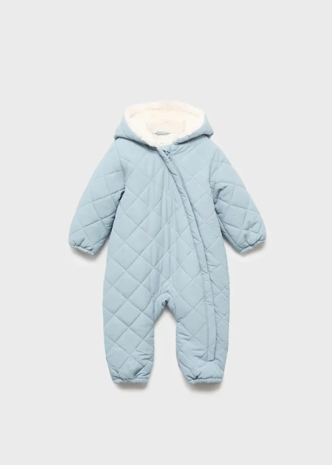 Sweat-shirt matelassé avec doublure en peau de mouton