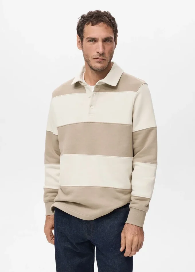 Sweat-shirt polo rayé Sweat-shirt polo rayé