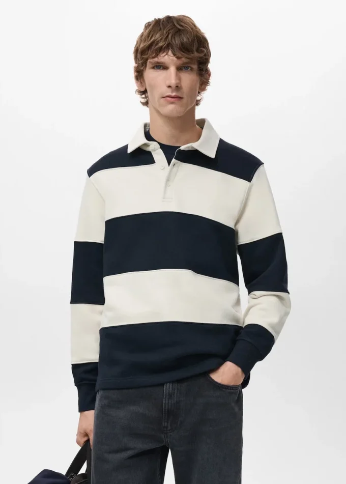 Sweat-shirt polo rayé Sweat-shirt polo rayé