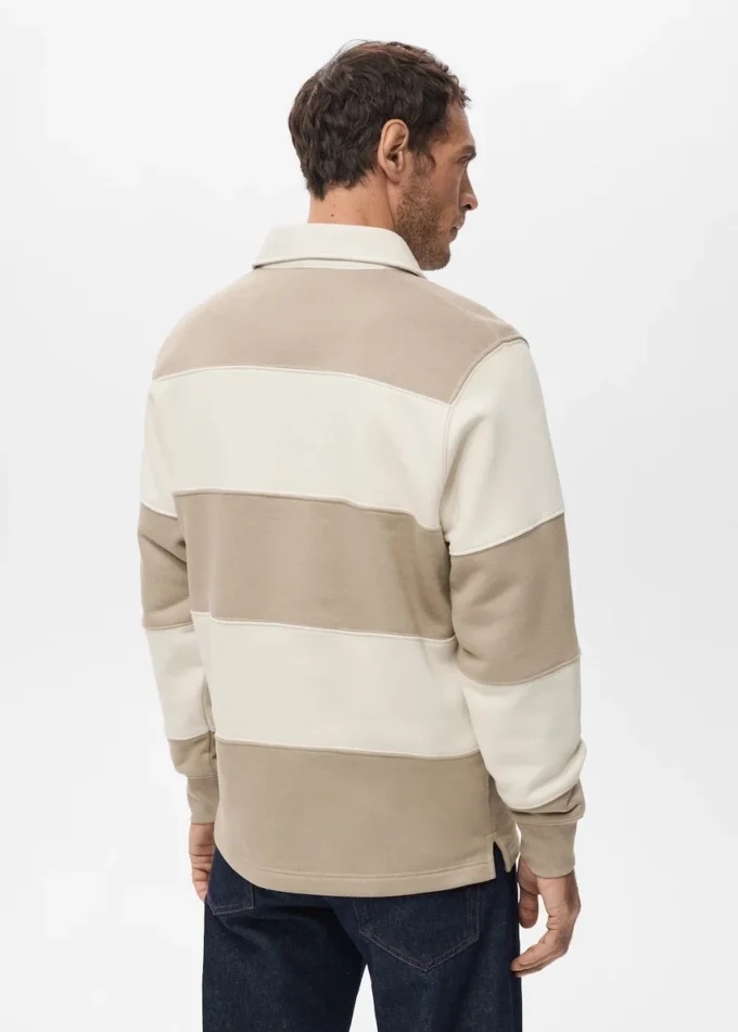 Sweat-shirt polo rayé Sweat-shirt polo rayé
