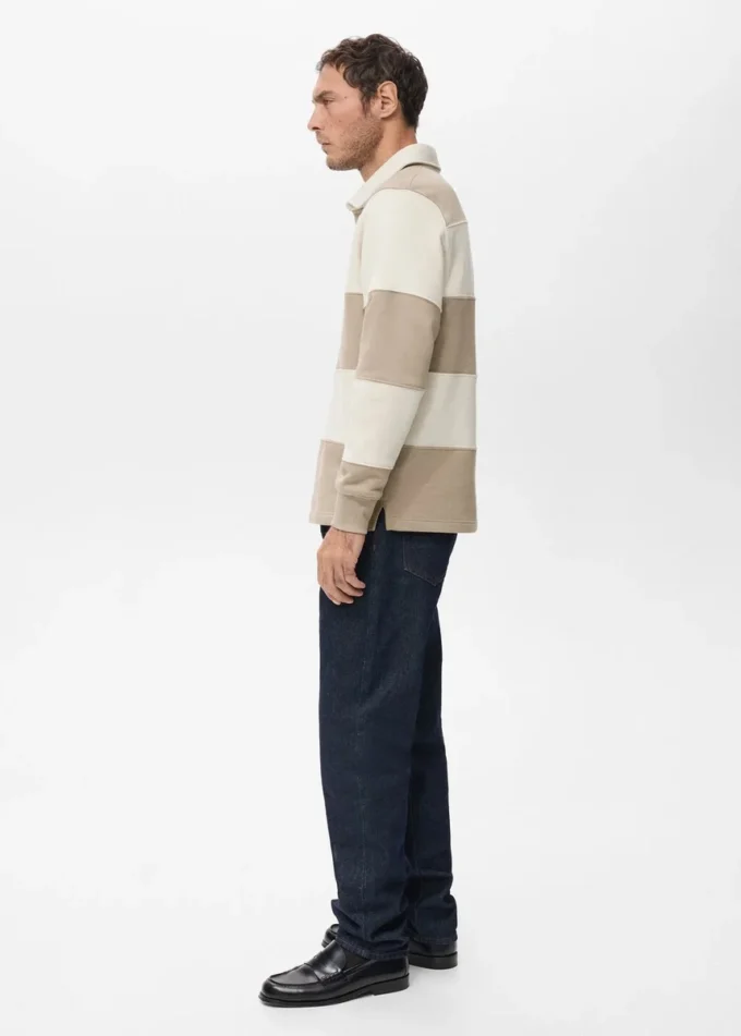 Sweat-shirt polo rayé Sweat-shirt polo rayé