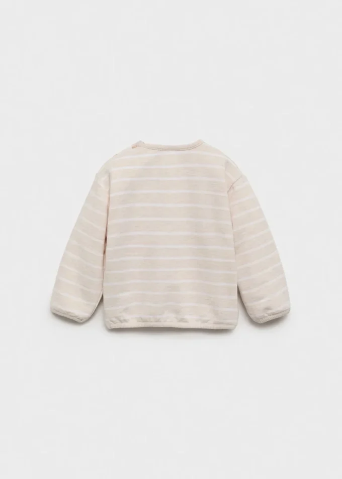 Sweat-shirt rayé avec boutons décoratifs Sweat-shirt rayé avec boutons décoratifs