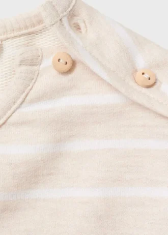 Sweat-shirt rayé avec boutons décoratifs