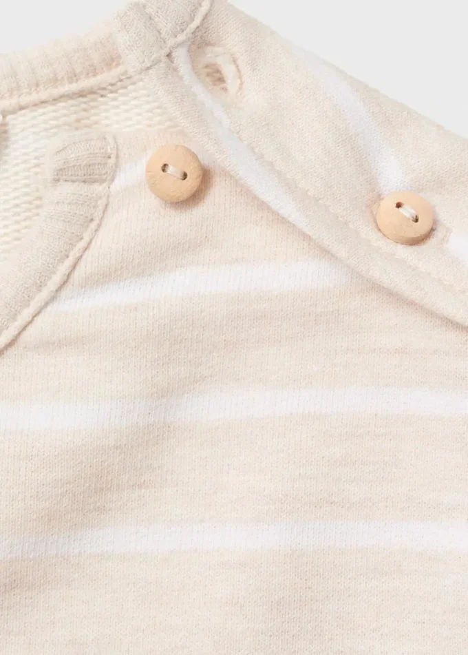 Sweat-shirt rayé avec boutons décoratifs Sweat-shirt rayé avec boutons décoratifs