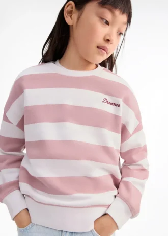 Sweat-shirt rayé avec détails brodés