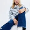 Sweat-shirt rayé brodé Sweat-shirt rayé brodé