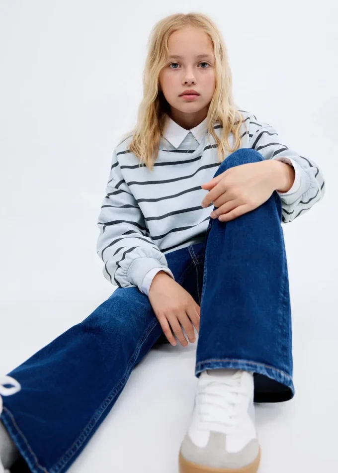 Sweat-shirt rayé brodé Sweat-shirt rayé brodé