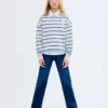 Sweat-shirt rayé brodé Sweat-shirt rayé brodé