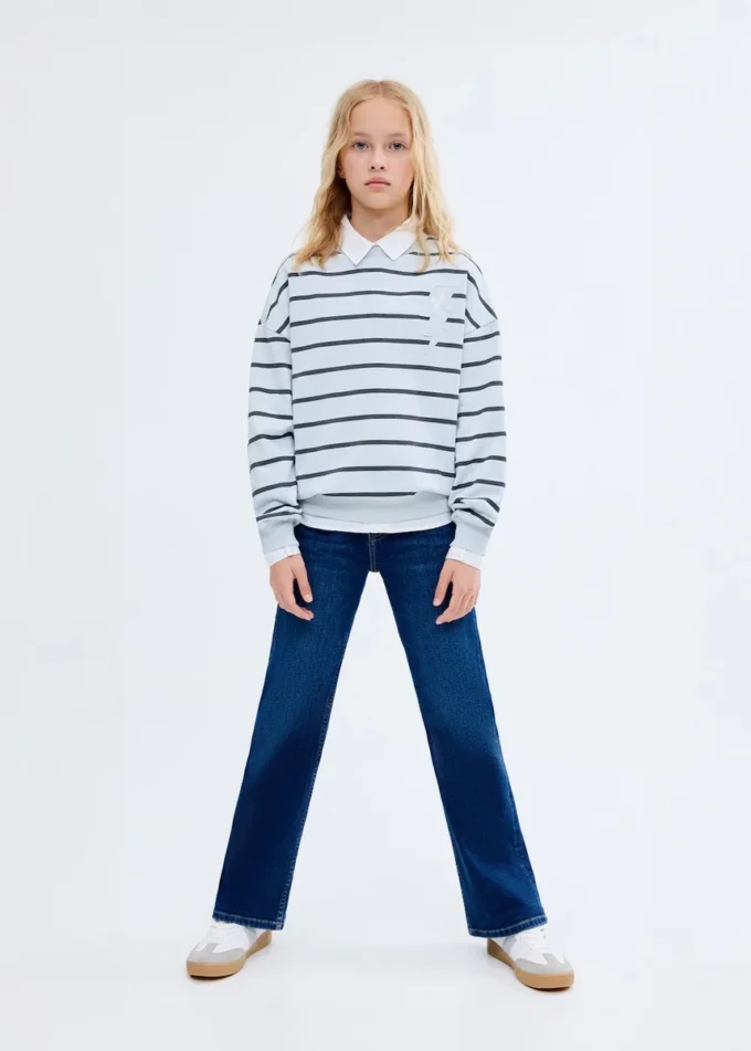 Sweat-shirt rayé brodé Sweat-shirt rayé brodé