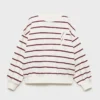 Sweat-shirt rayé brodé