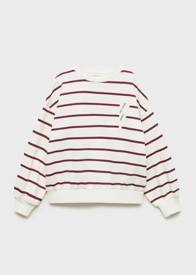 Sweat-shirt rayé brodé