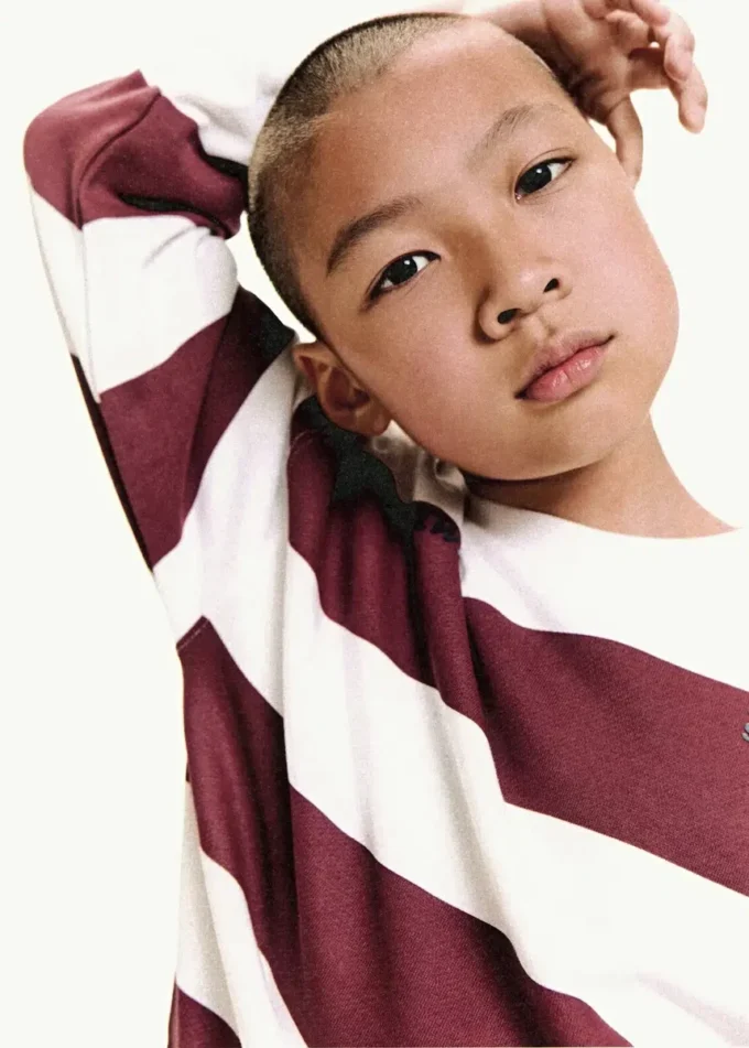 Sweat-shirt rayé en coton mélangé Sweat-shirt rayé en coton mélangé