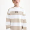 Sweat-shirt rayé en coton mélangé Sweat-shirt rayé en coton mélangé