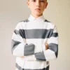 Sweat-shirt rayé en coton mélangé Sweat-shirt rayé en coton mélangé