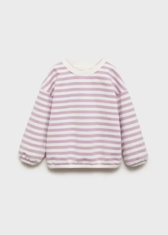 Sweat-shirt rayé en coton mélangé