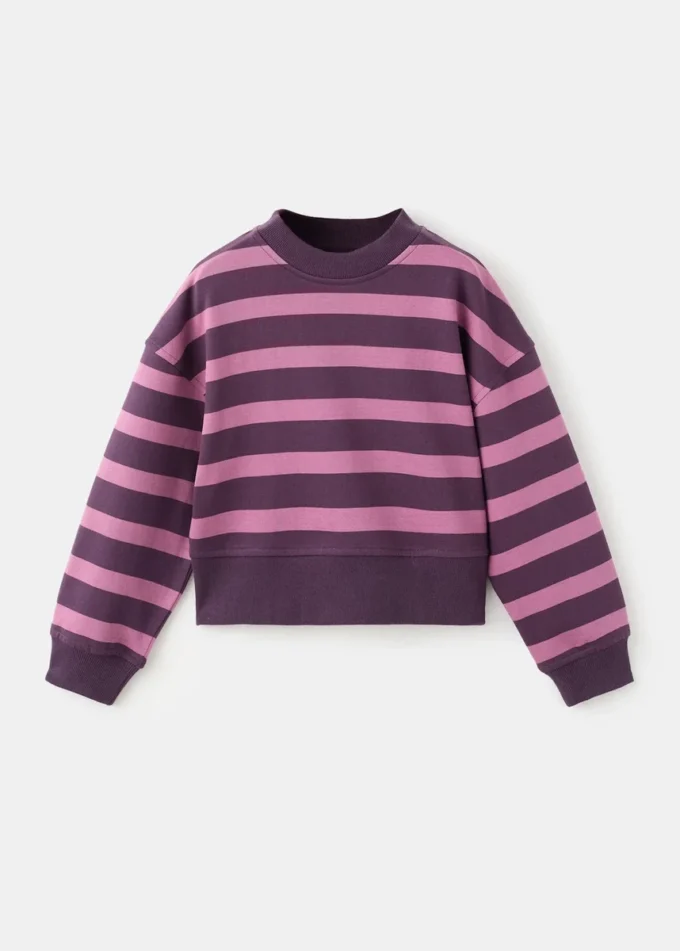 Sweat-shirt rayé en coton mélangé Sweat-shirt rayé en coton mélangé