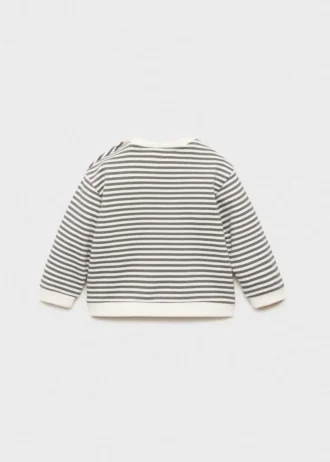 Sweat-shirt rayé en coton mélangé