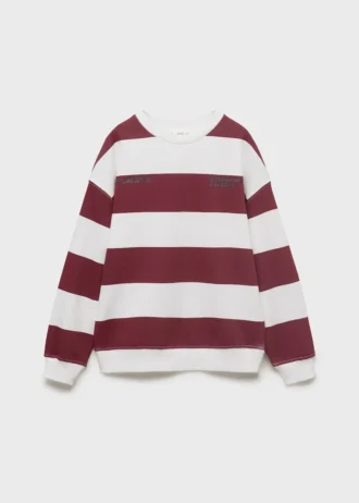 Sweat-shirt rayé en coton mélangé